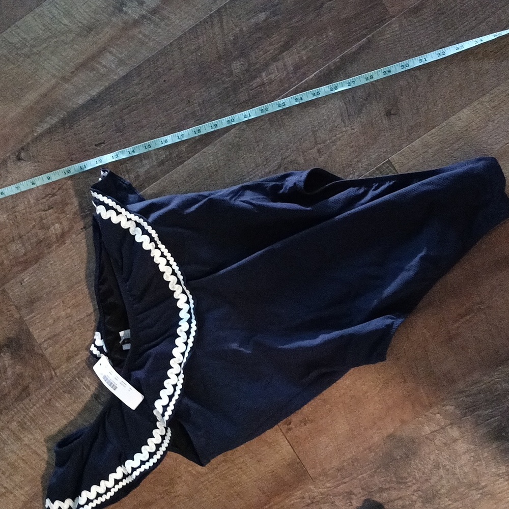 NWT J.Crew One Shoulder Ruffle One Piece Swimsuit Navy Size 6 - Picture 8 of 8